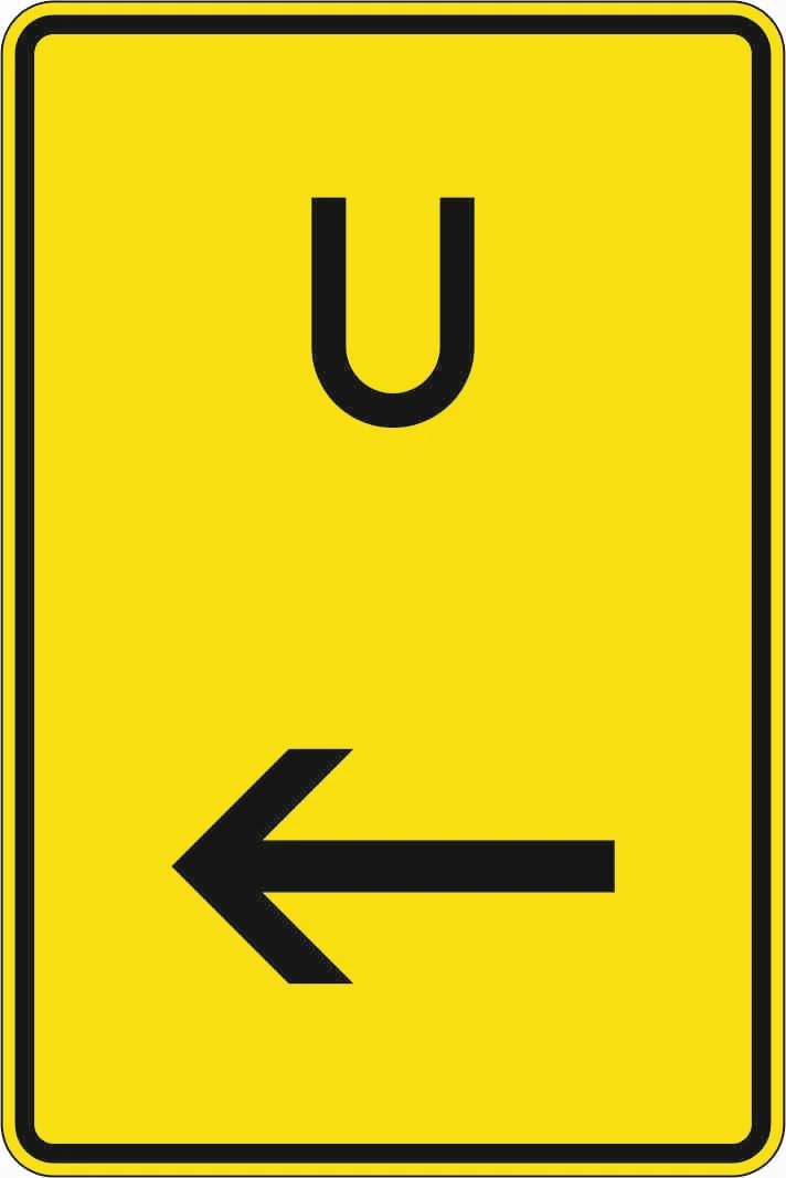 455.1-11 - Ankündigung Fortsetzung Umleitung - hier links Verkehrsschild