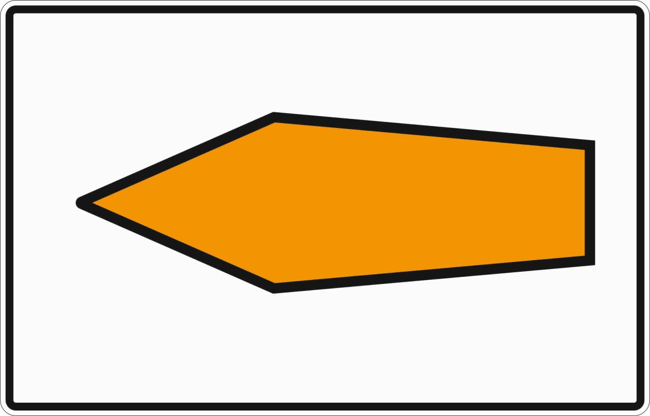 467.1-10 - Umlenkungspfeil (Streckenempfehlung) - Linksabbiegend Verkehrsschild