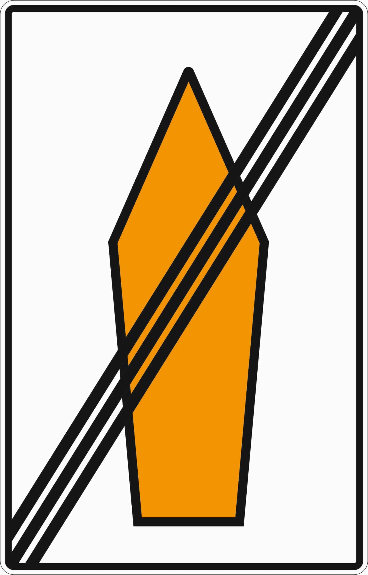 467.2 - Umlenkungspfeil Ende (Ende Streckenempfehlung) Verkehrsschild