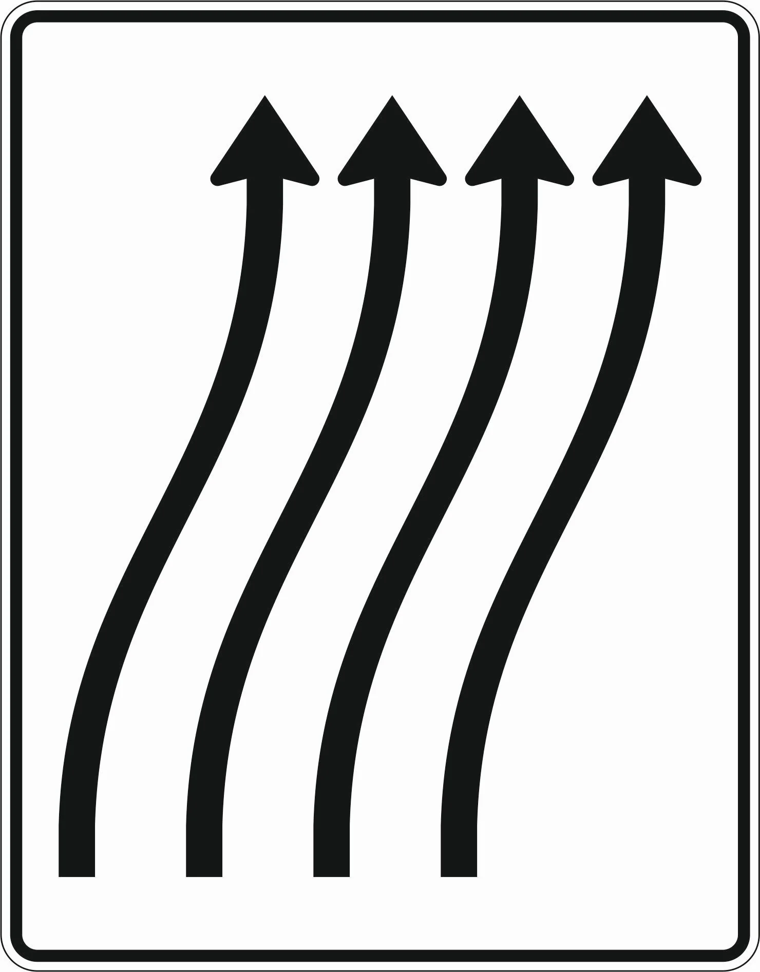 511-23 - Verschwenkungstafel – ohne Gegenverkehr – 4-streifig nach rechts Verkehrsschild