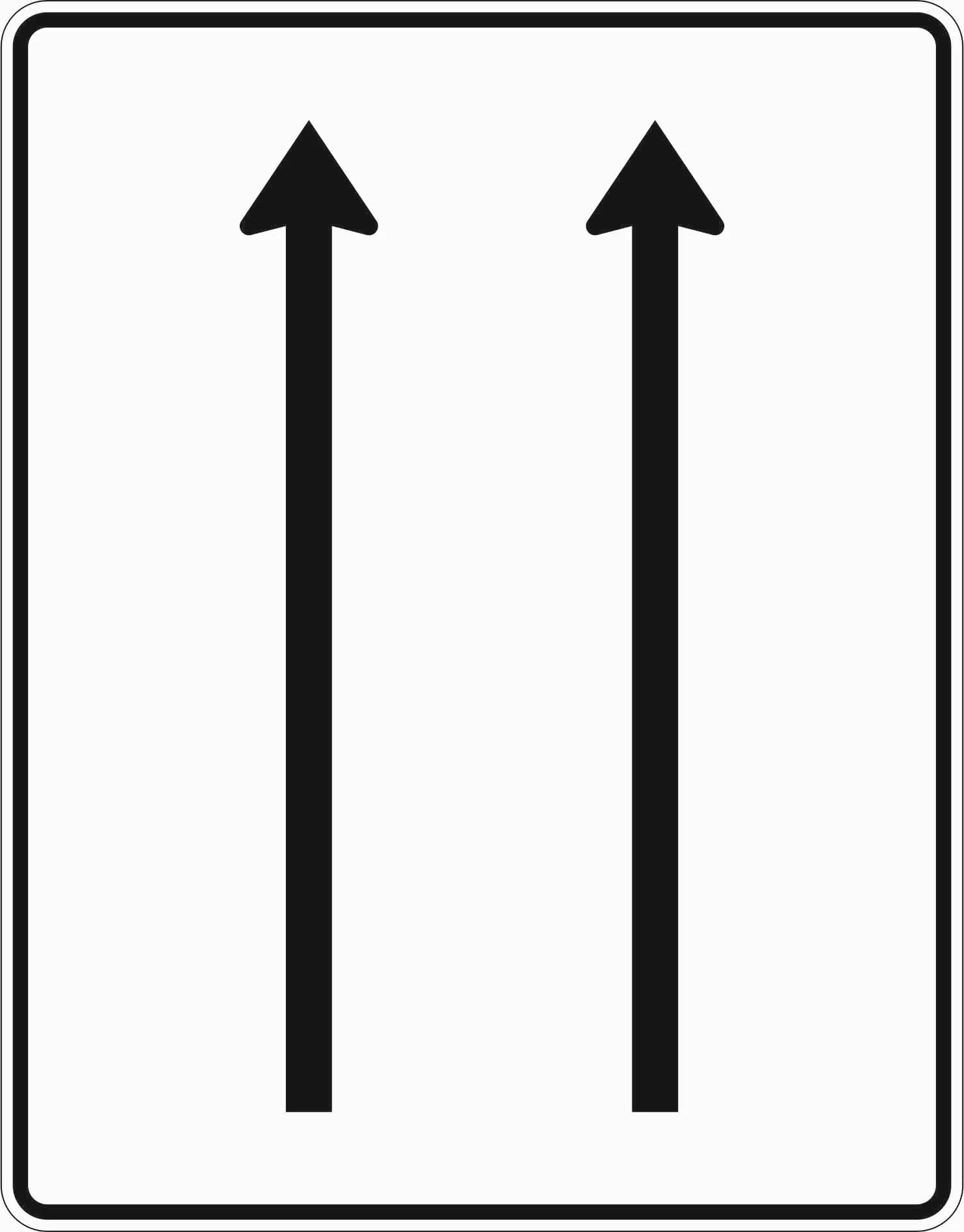 521-30 - Fahrstreifentafel - ohne Gegenverkehr - 2-streifig in Fahrtrichtung Verkehrsschild