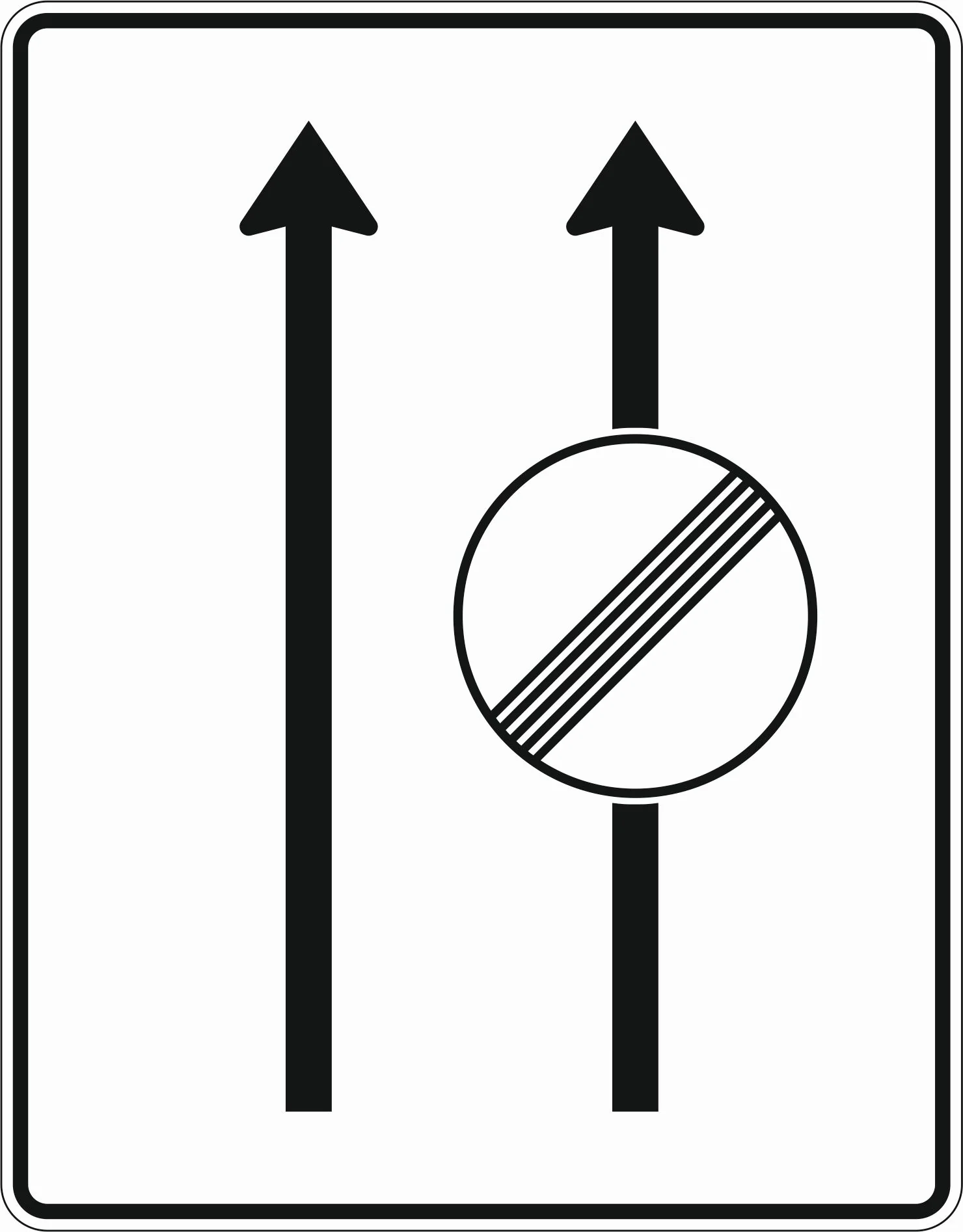 538-30 - Fahrstreifentafel - ohne Gegenverkehr mit integriertem Zeichen 282 - 2-streifig in Fahrtrichtung Verkehrsschild