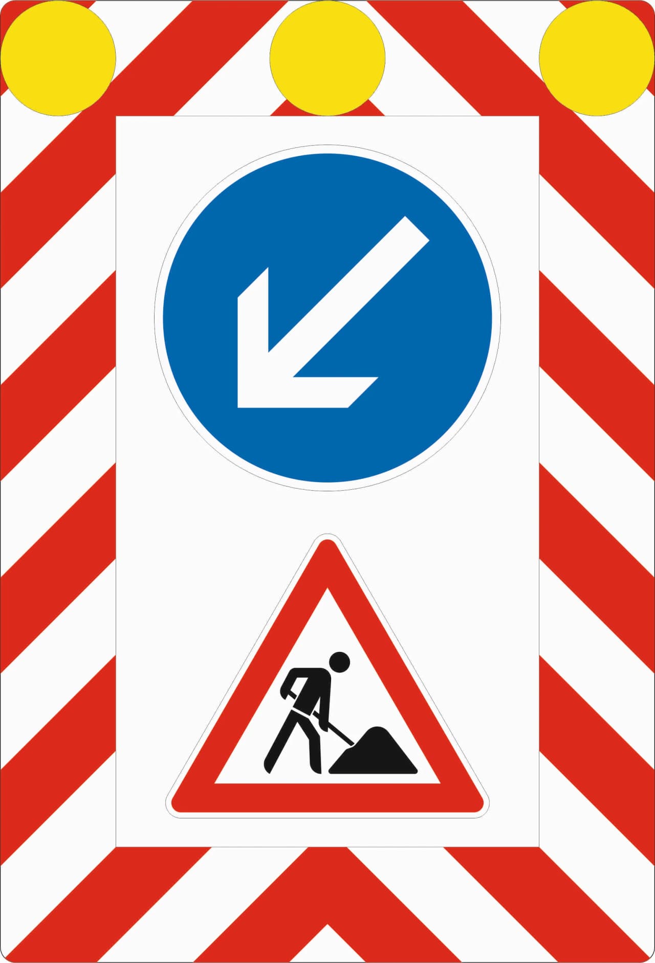 615 - Fahrbare Mobile barrier Verkehrsschild