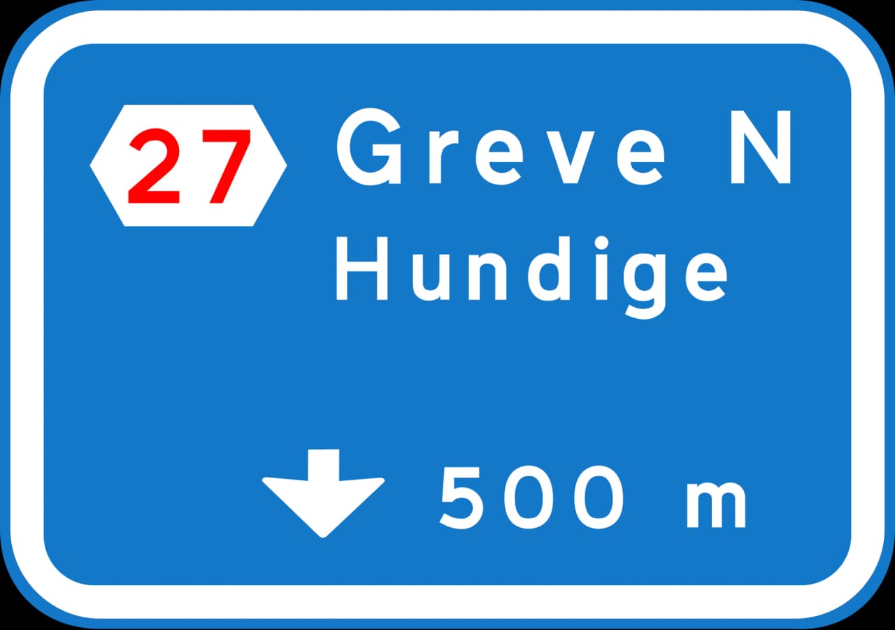 J11 - Assigned lane(s) road sign