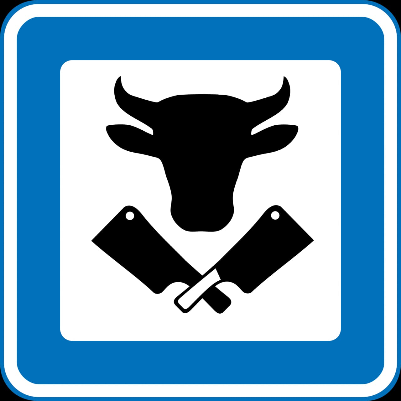 M104 - Butcher road sign