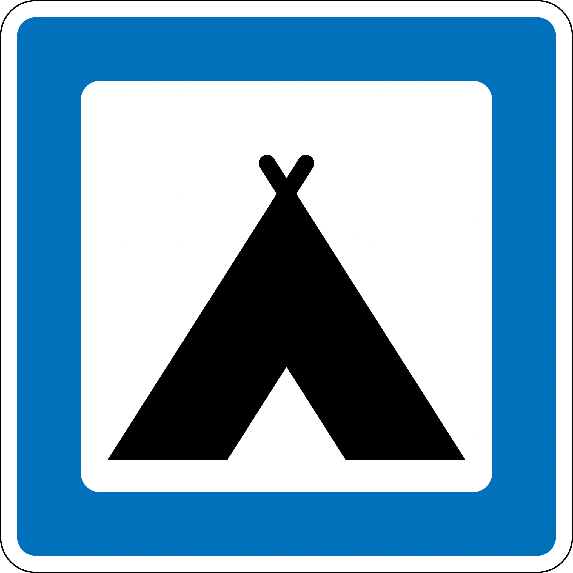 M31 - Camping and caravan site road sign