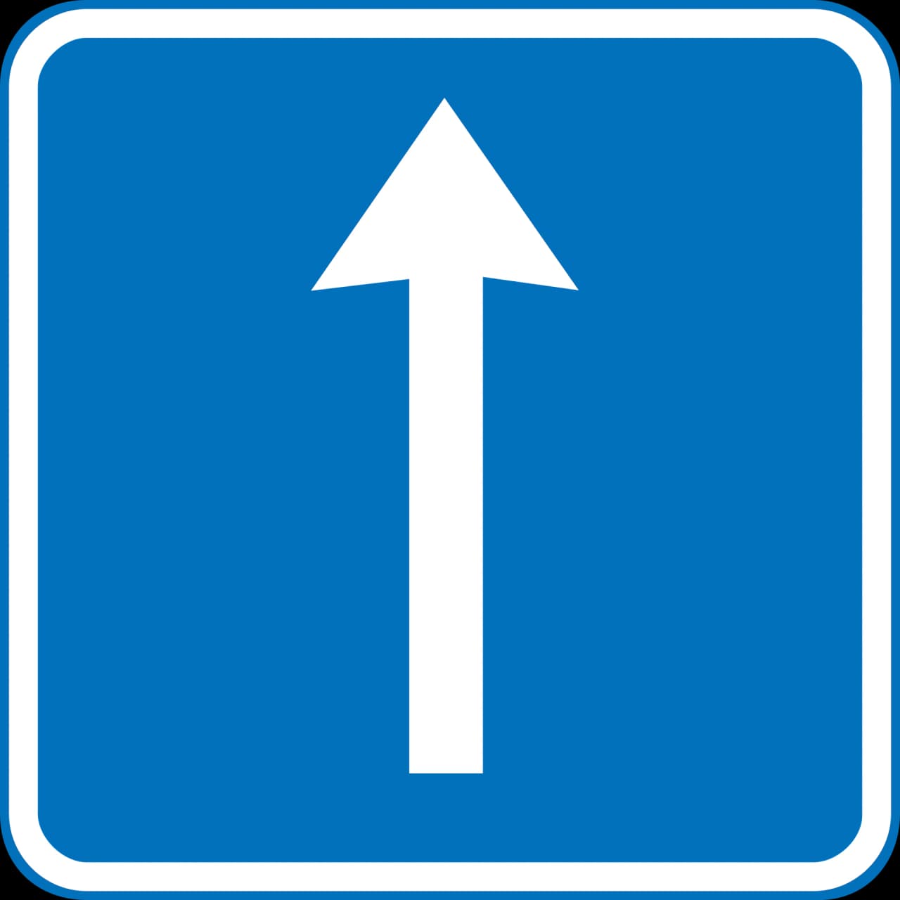 E11.1 - Continue straight road sign