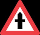 Dangerous junction with a non-priority road road sign from Denmark