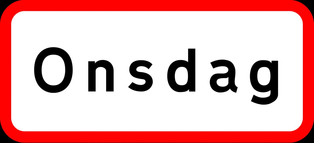 U3.2 - Day of week (here Wednesday) road sign