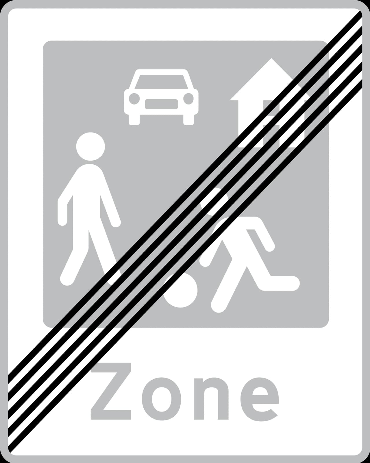 E52 - End of living street road sign