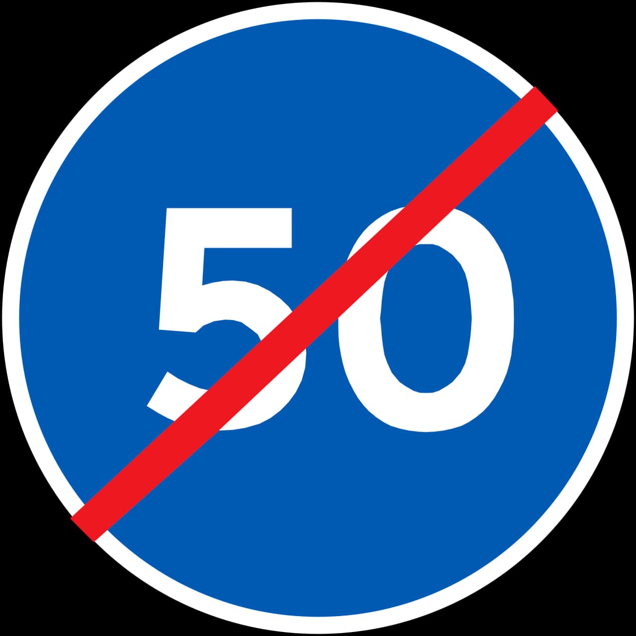 D56 - End of minimum speed road sign