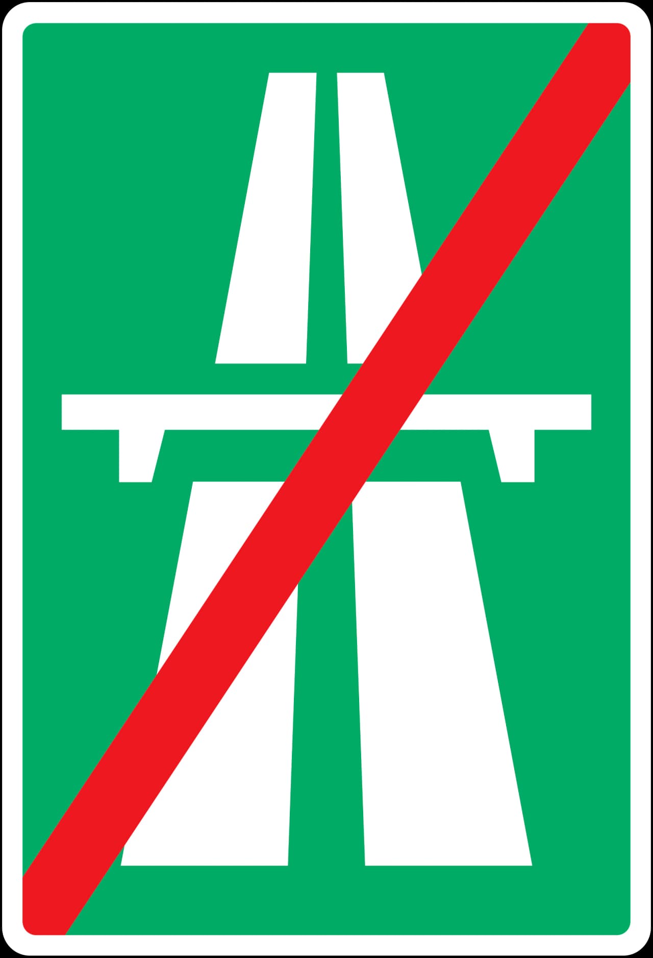 E44 - End of Motorway road sign