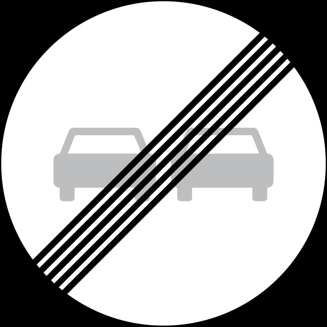 C53 - End of no overtaking road sign