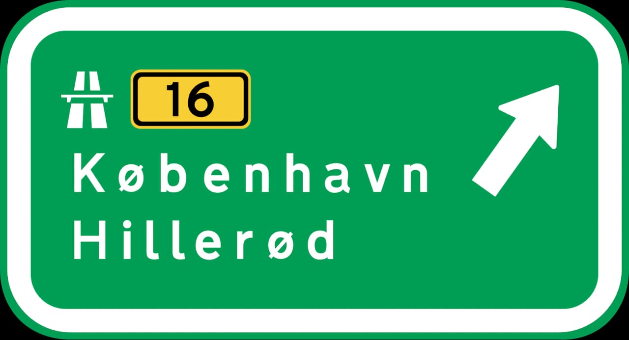 I16 - Exit to another motorway road sign