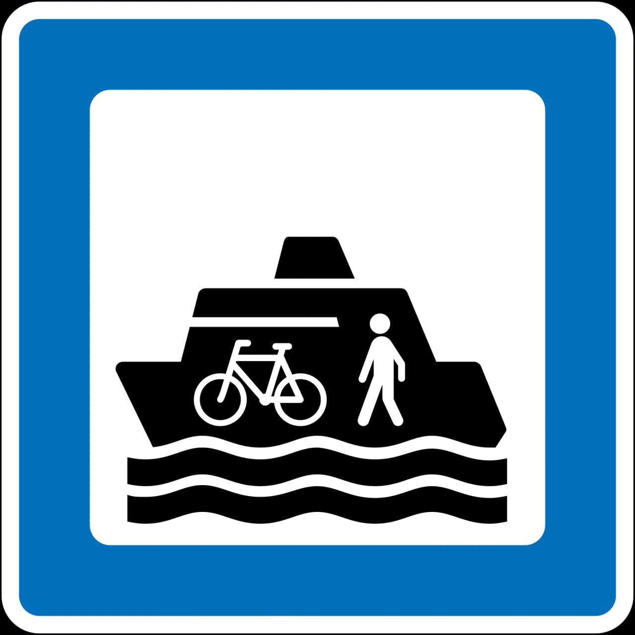 M10 - Ferry for pedestrians and bicycles road sign