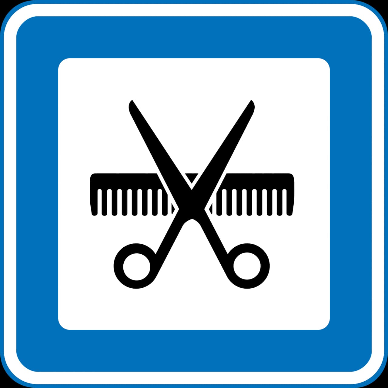 M105 - Hairdresser road sign