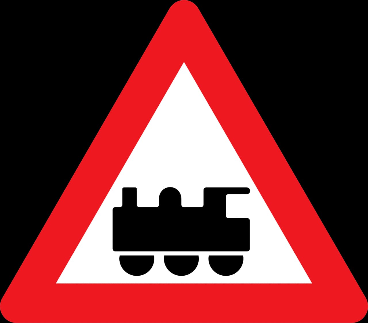 A72 - Level crossing without gates road sign