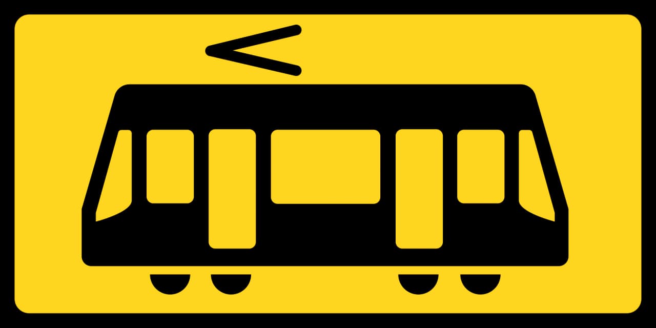 E30 - Light rail stop road sign