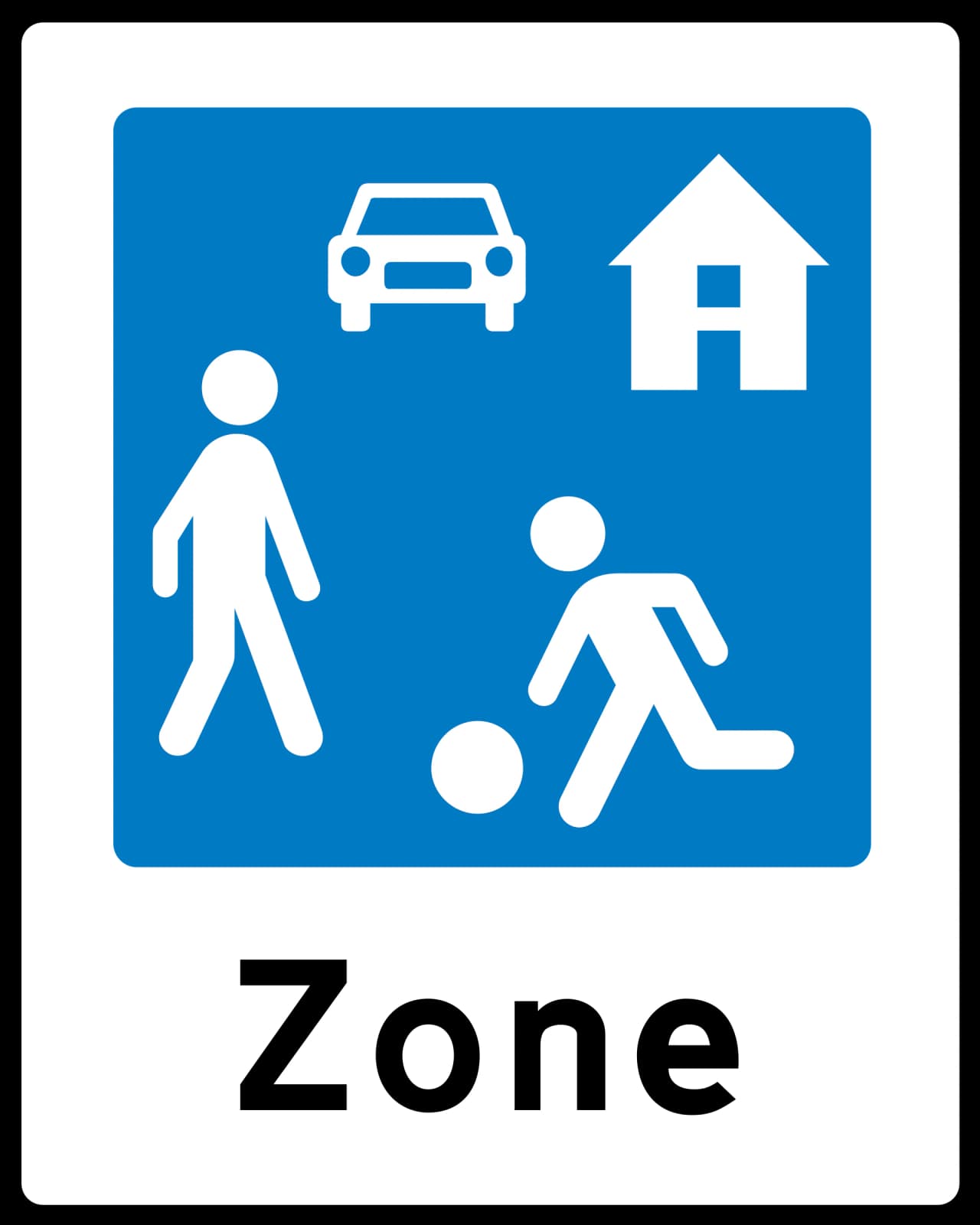 E51 - Living street road sign