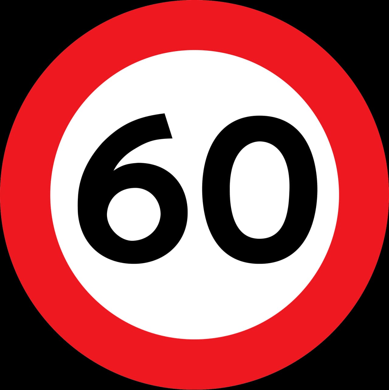 C55 - Local speed limit road sign