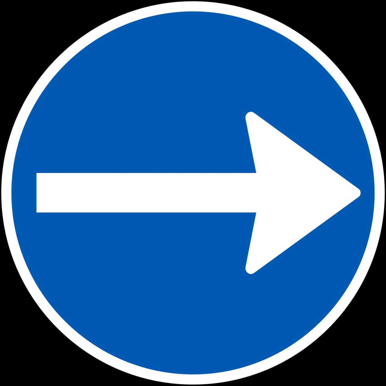 D11.3 - Mandatory direction road sign