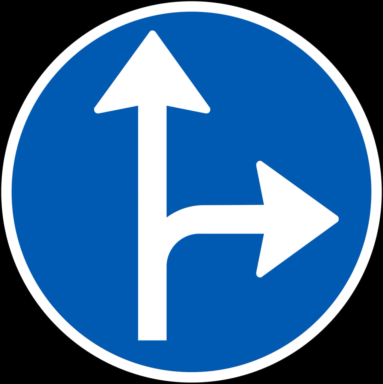 D11.7 - Mandatory direction road sign