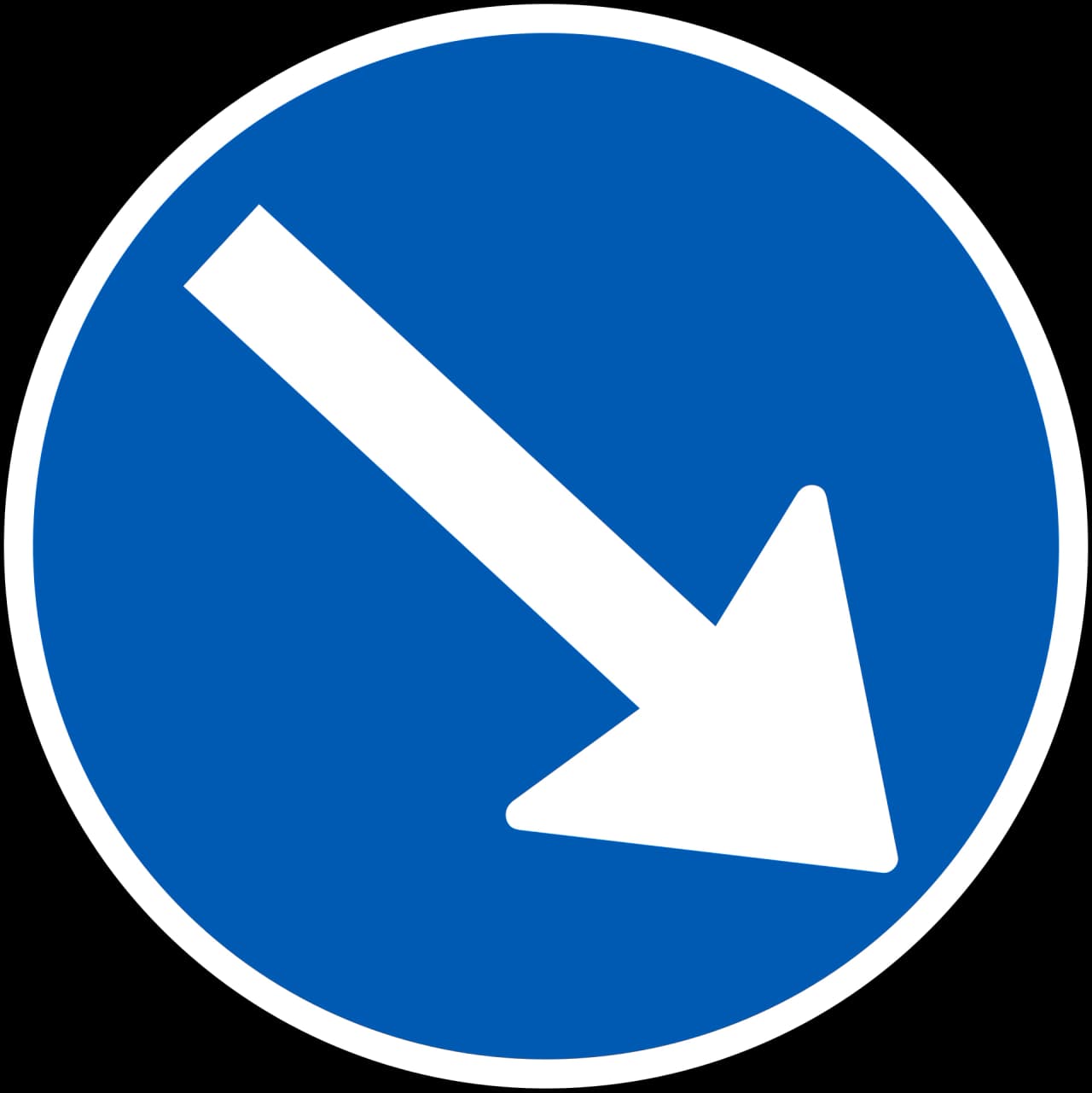 D15.3 - Mandatory passage road sign