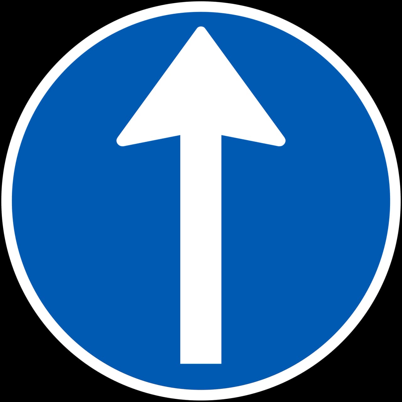 D11.1 - Mandatory direction road sign