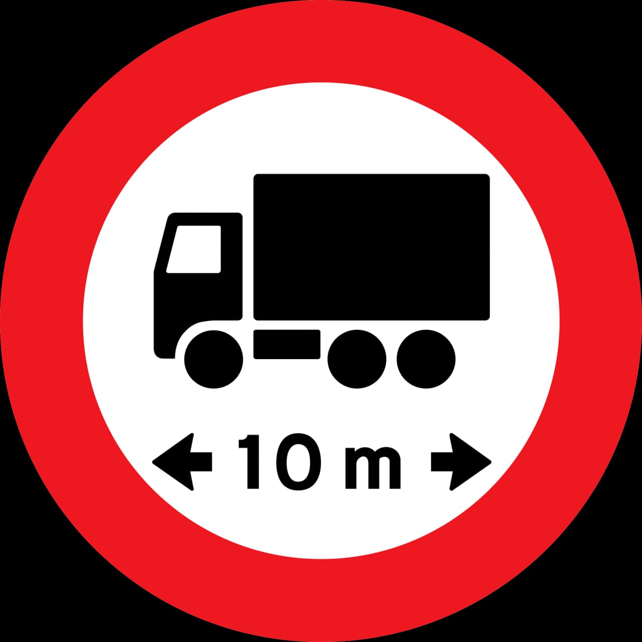 C43 - Max length of vehicle road sign