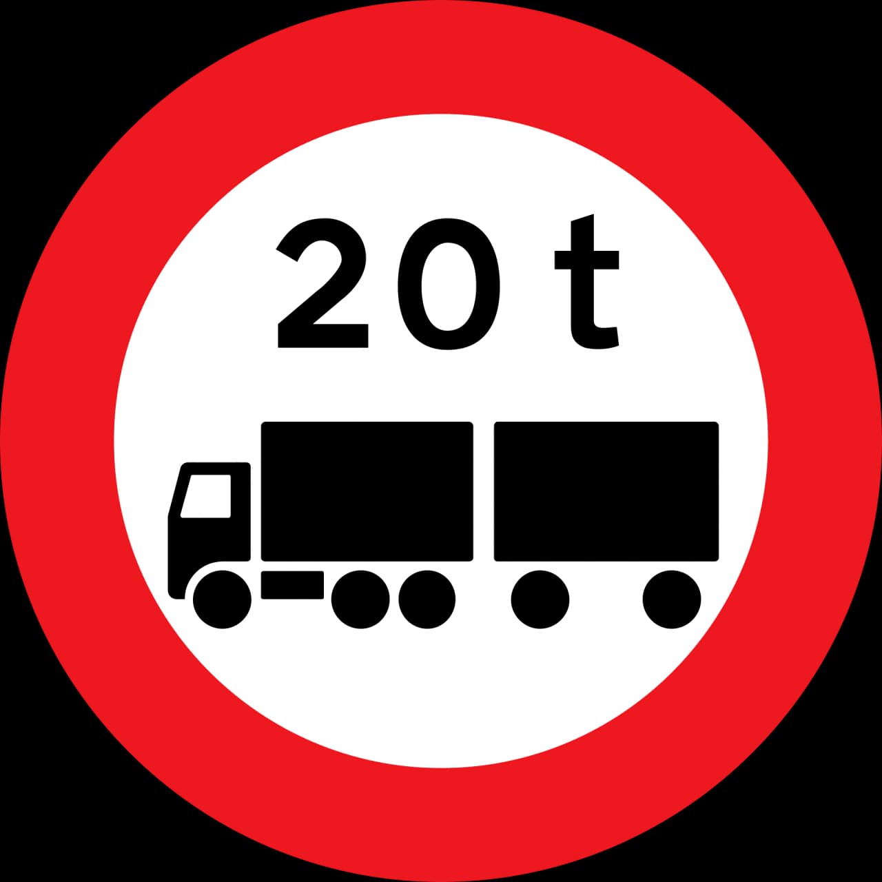 C32 - Max weight of roadtrain road sign