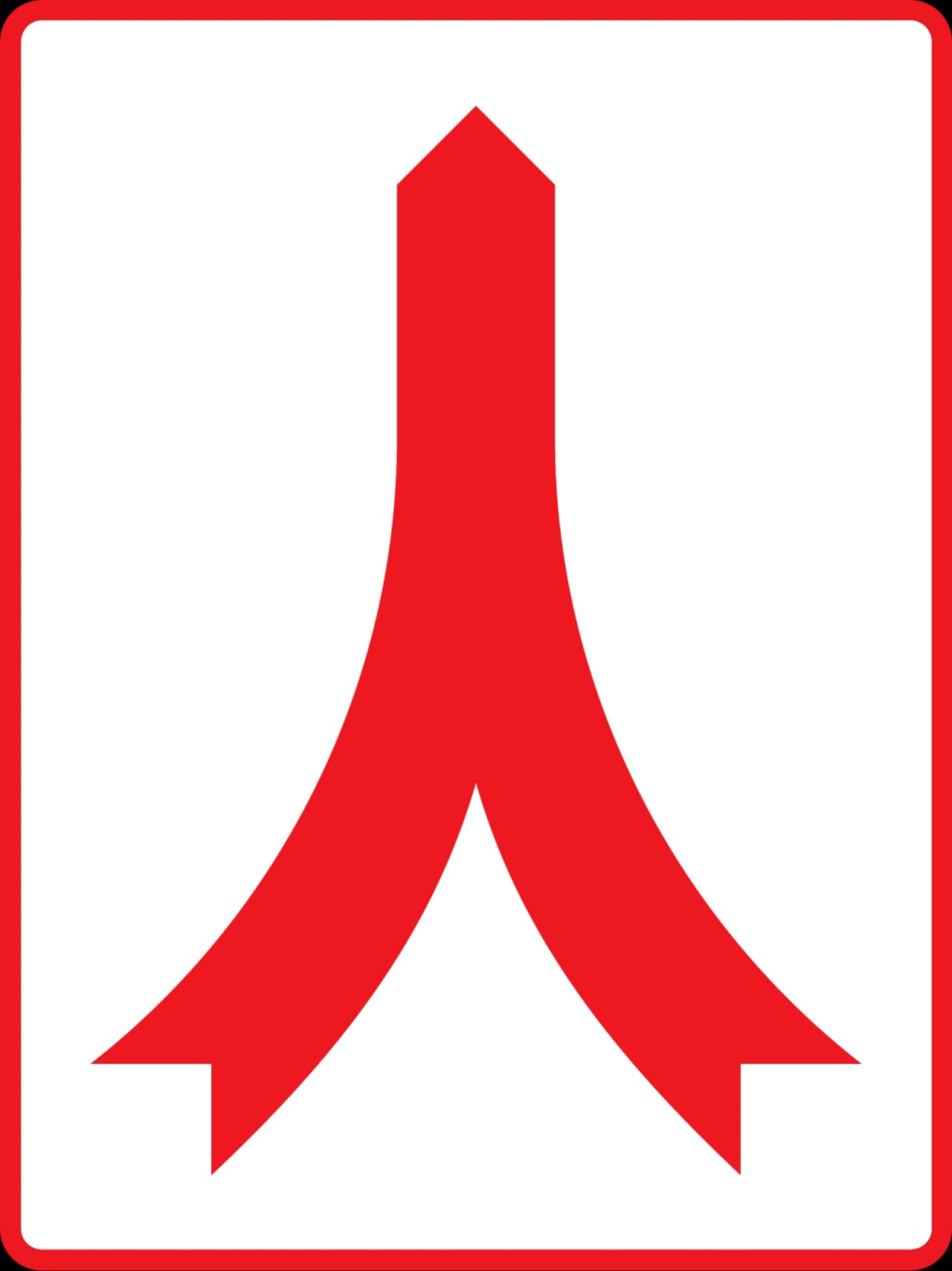 B15 - Lane merge road sign