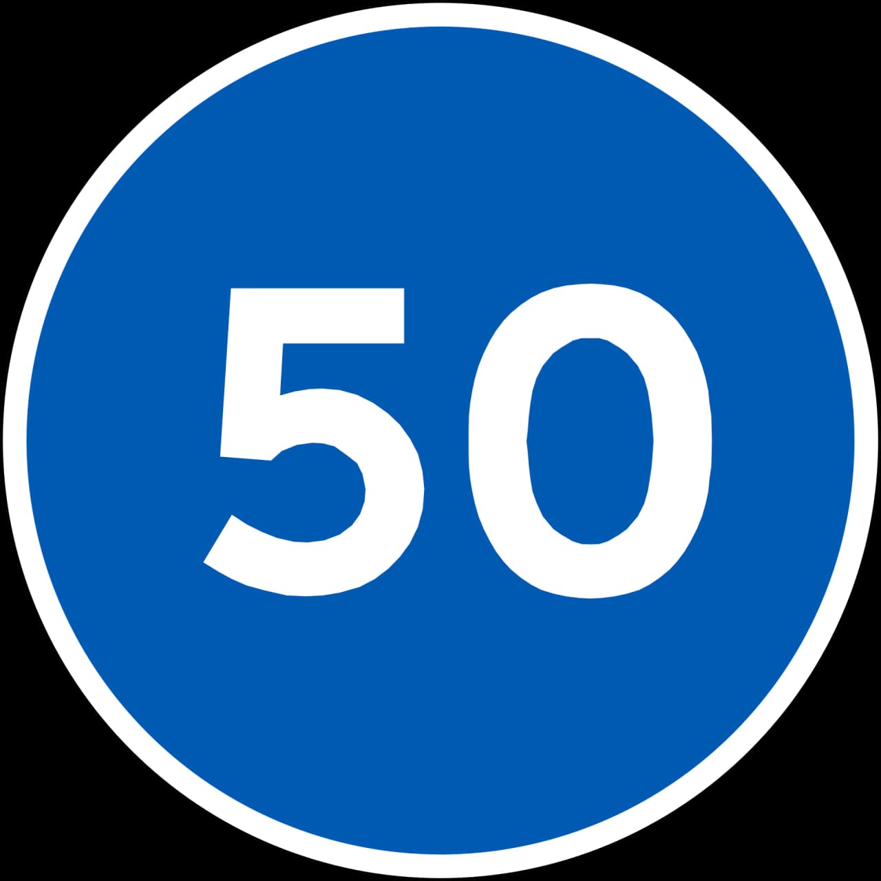 D55 - Minimum speed road sign