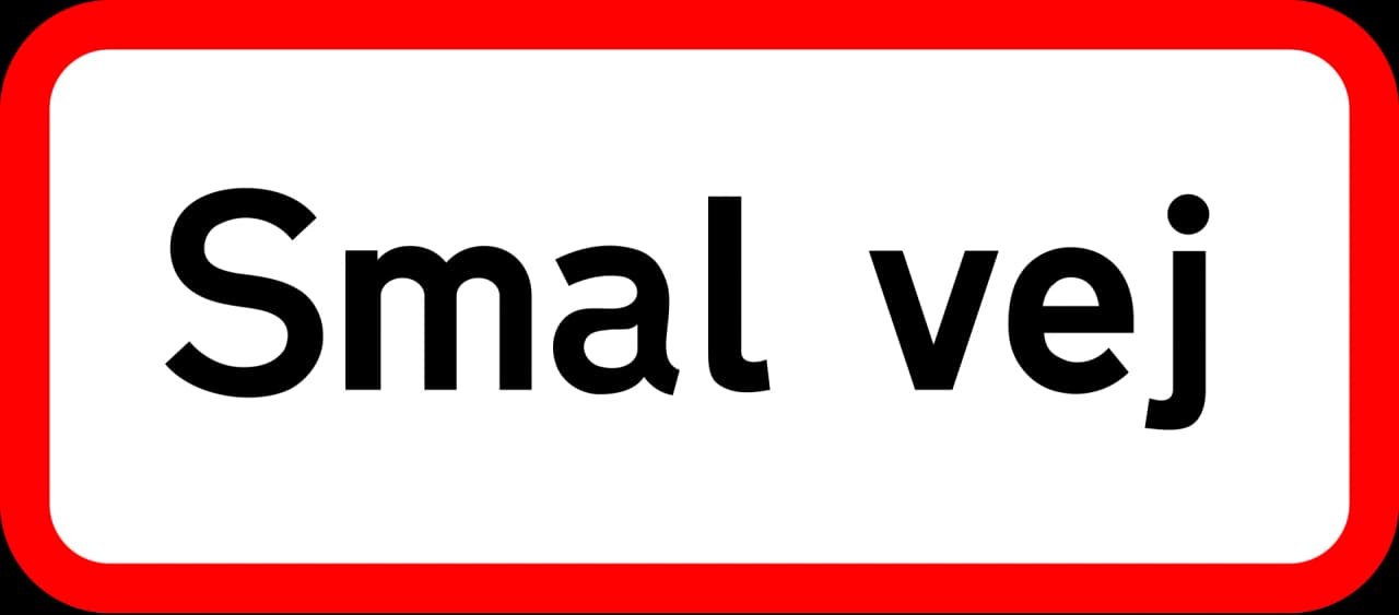UA43.1 - Narrow road road sign