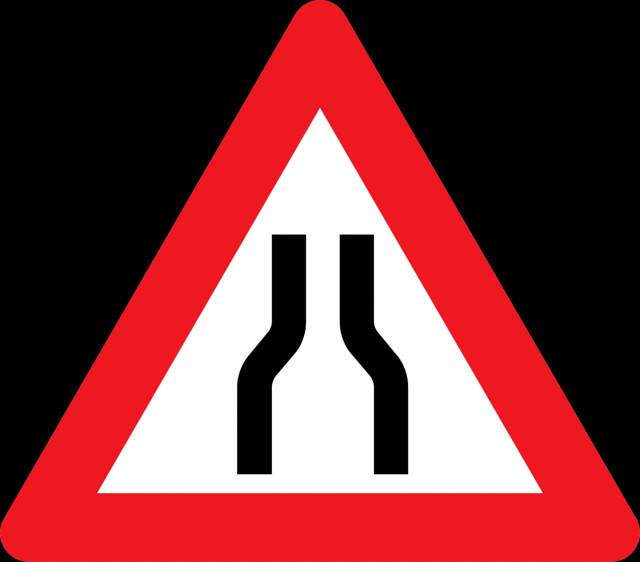 A43.1 - Road narrows road sign
