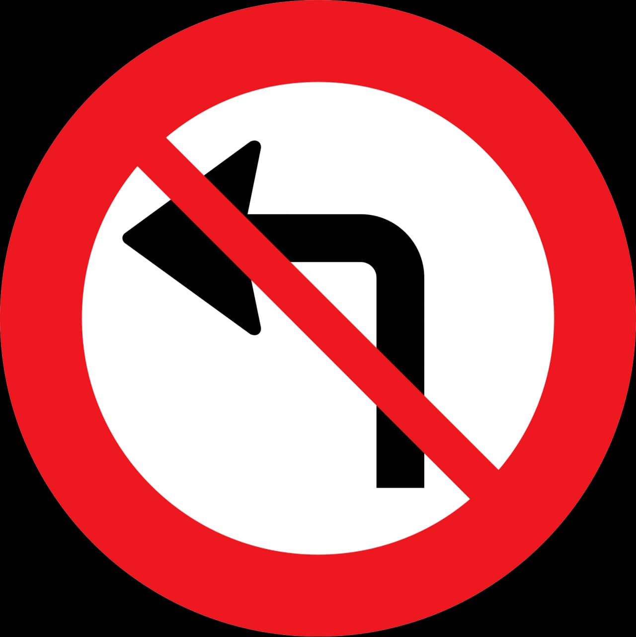 C11.2 - No left turn road sign