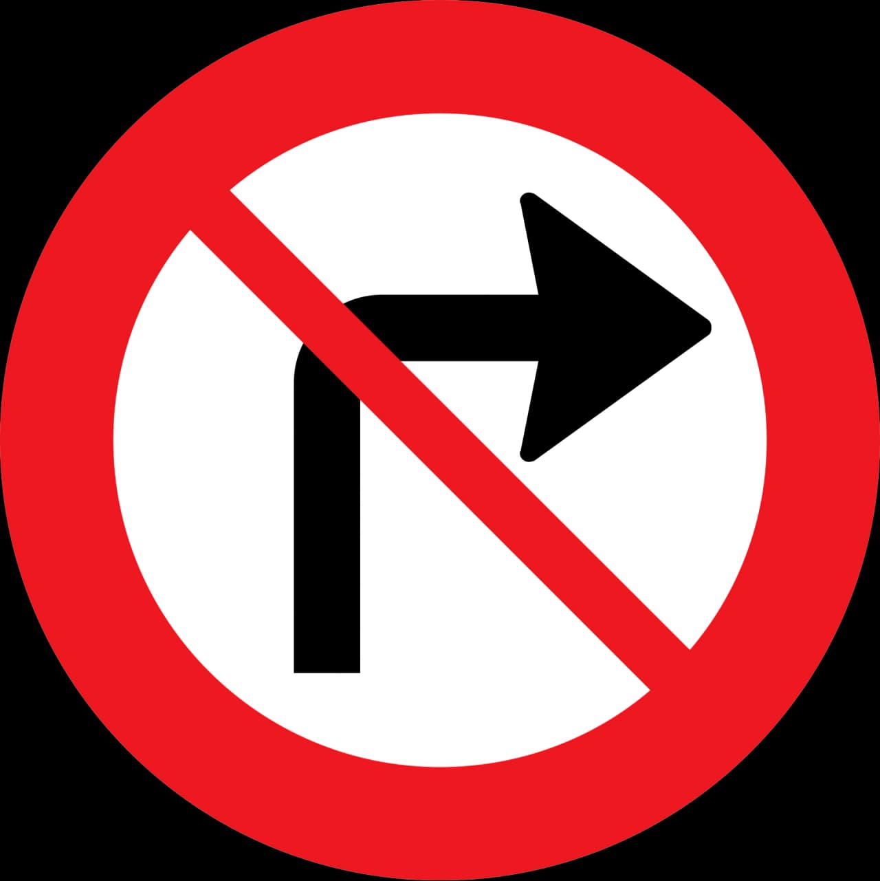 C11.1 - No right turn road sign