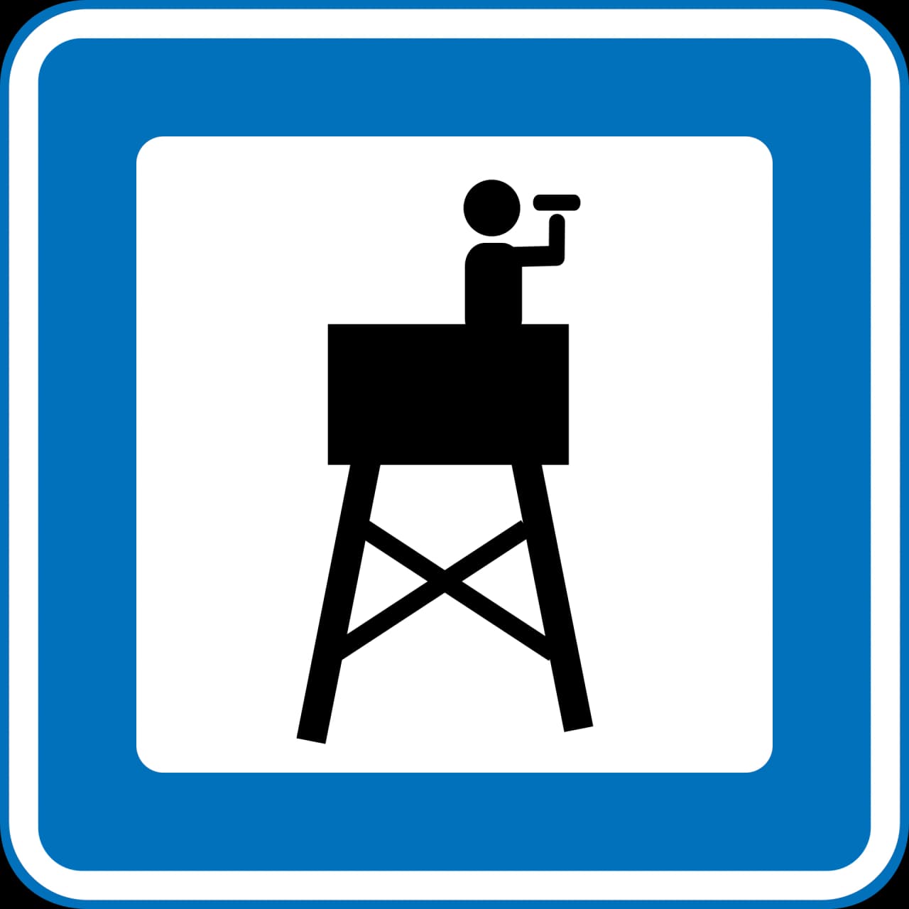 M38 - Observation tower road sign