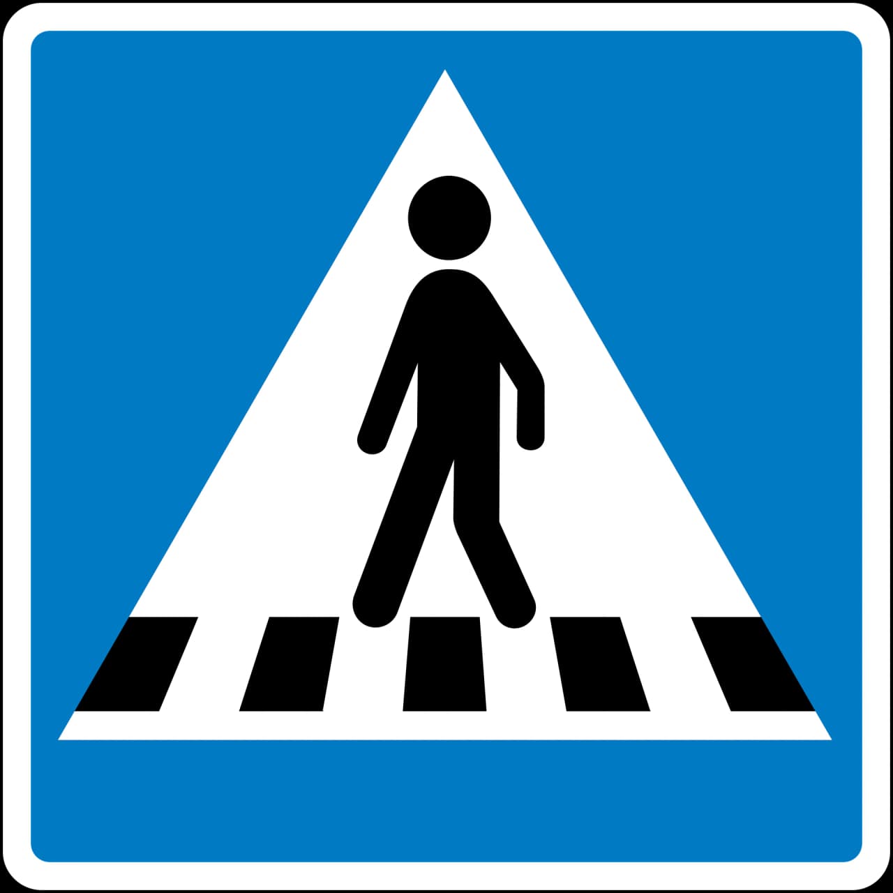 E17 - Pedestrian crossing. (Variant: ) road sign