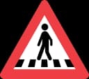 Pedestrian crossing road sign from Denmark