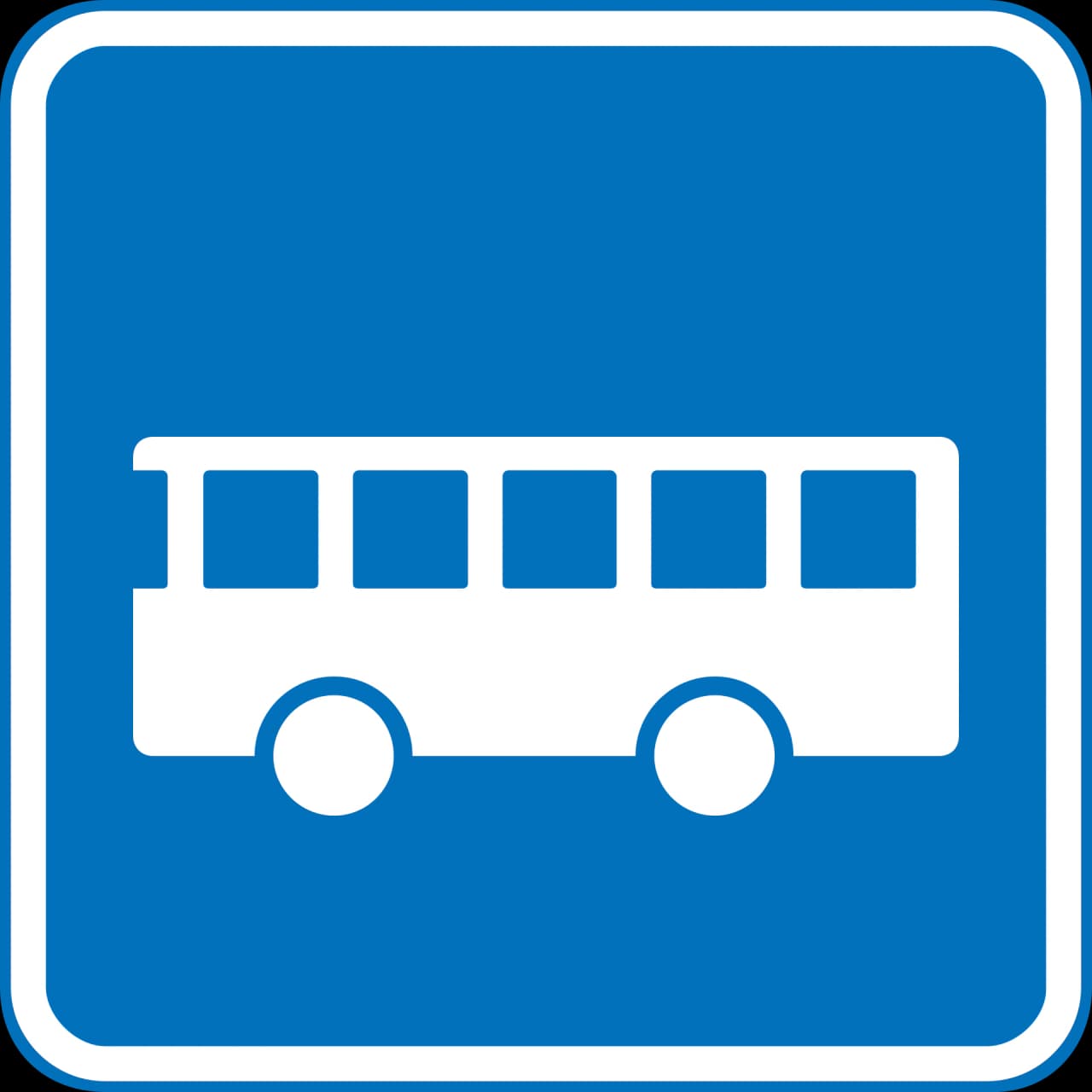 E22.4 - Recommended route for busses road sign