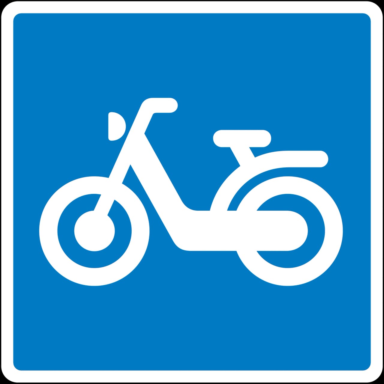 E21.4 - Recommended route for mopeds road sign