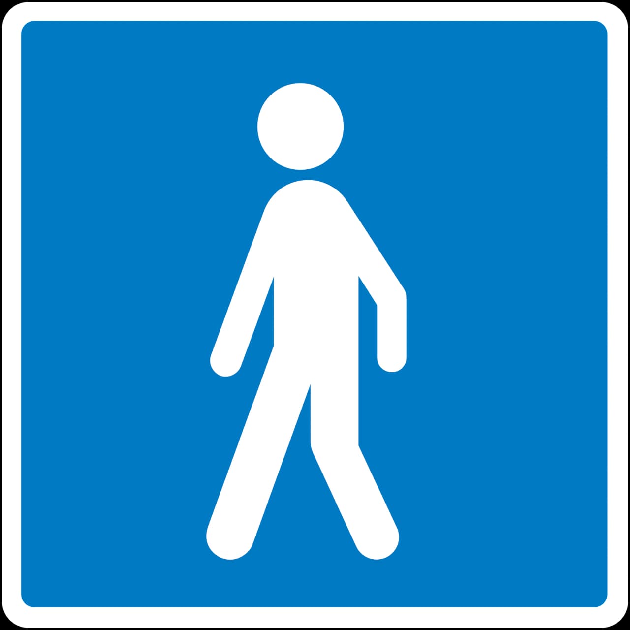 E21.2 - Recommended route for pedestrians road sign