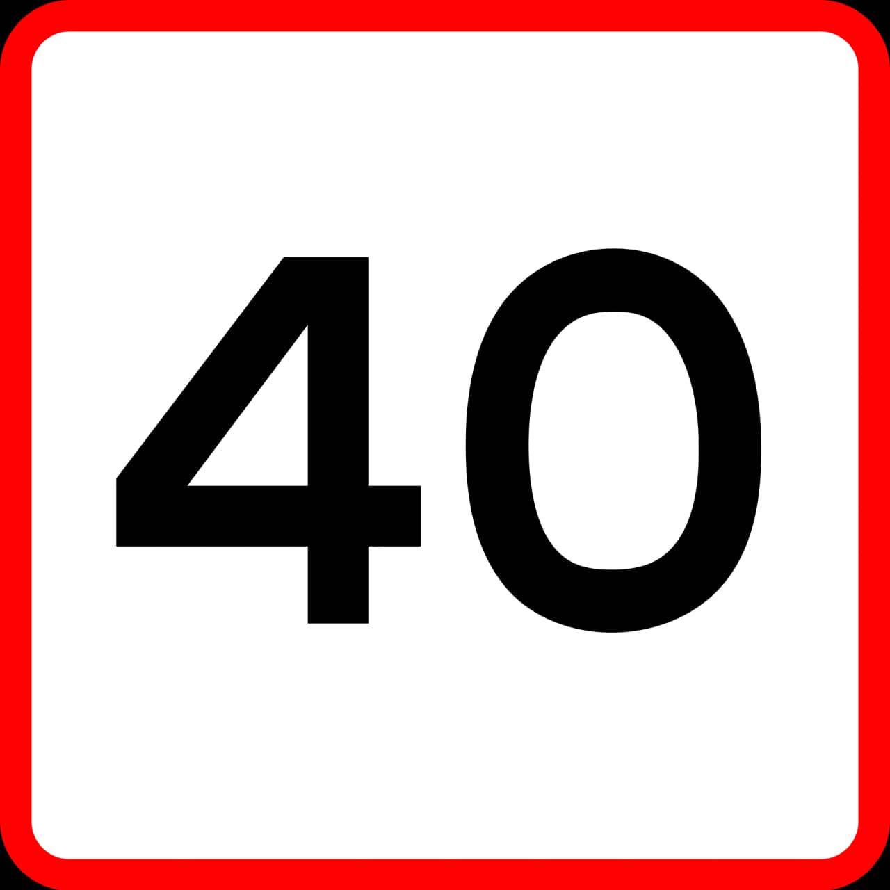 UA41 - Recommended speed in curves road sign