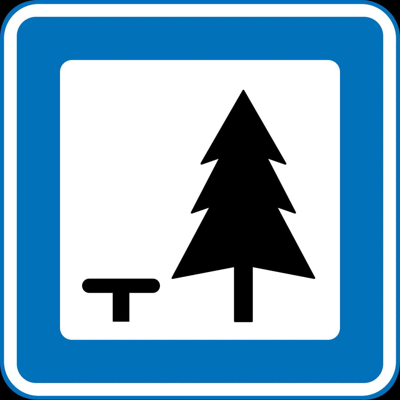 M34 - Rest area road sign