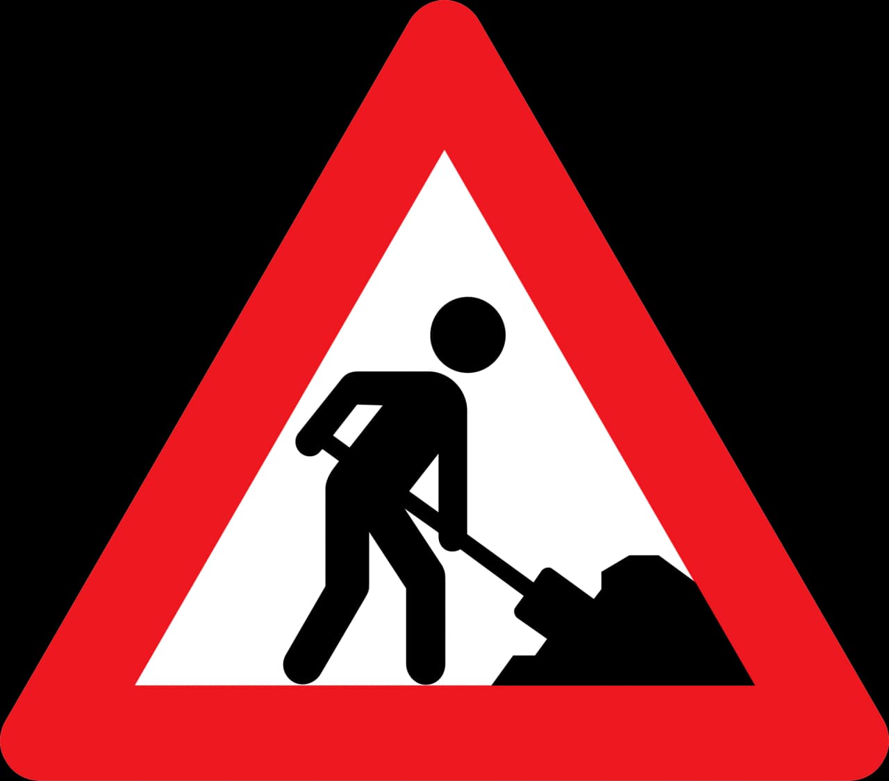 A39 - Roadworks road sign