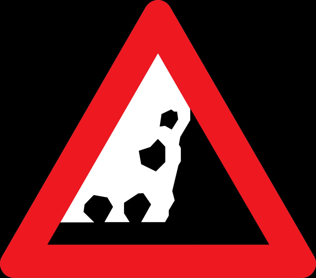 A34 - Rockfall road sign