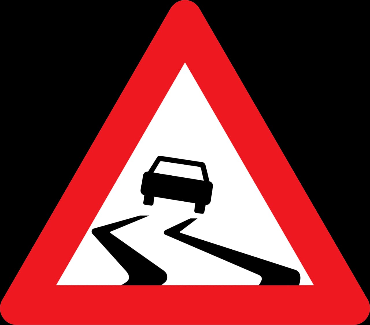 A31 - Slippery road road sign