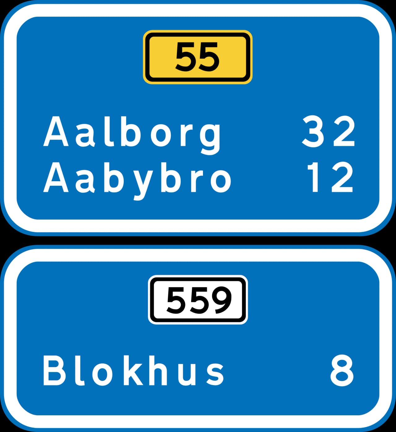H42 - Split distance sign road sign