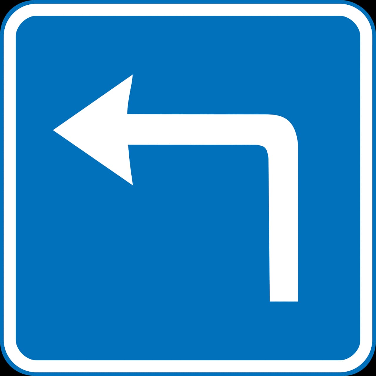 E11.4 - Turn left road sign