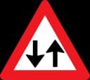 Two-way traffic road sign from Denmark